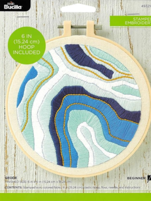 Bucilla 6 Stamped Embroidery Kit Geode Includes Fabric