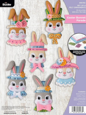 Bucilla Felt Applique 6 Piece Ornament Making Kit