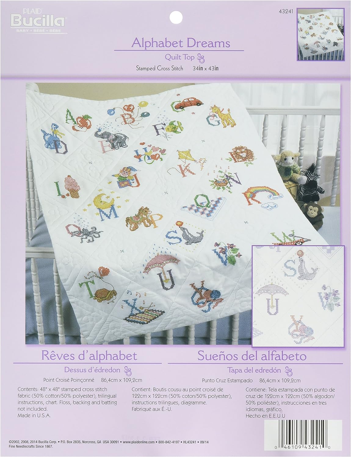 Bucilla-Stamped-Cross-Stitch-Baby-Quilt-Top