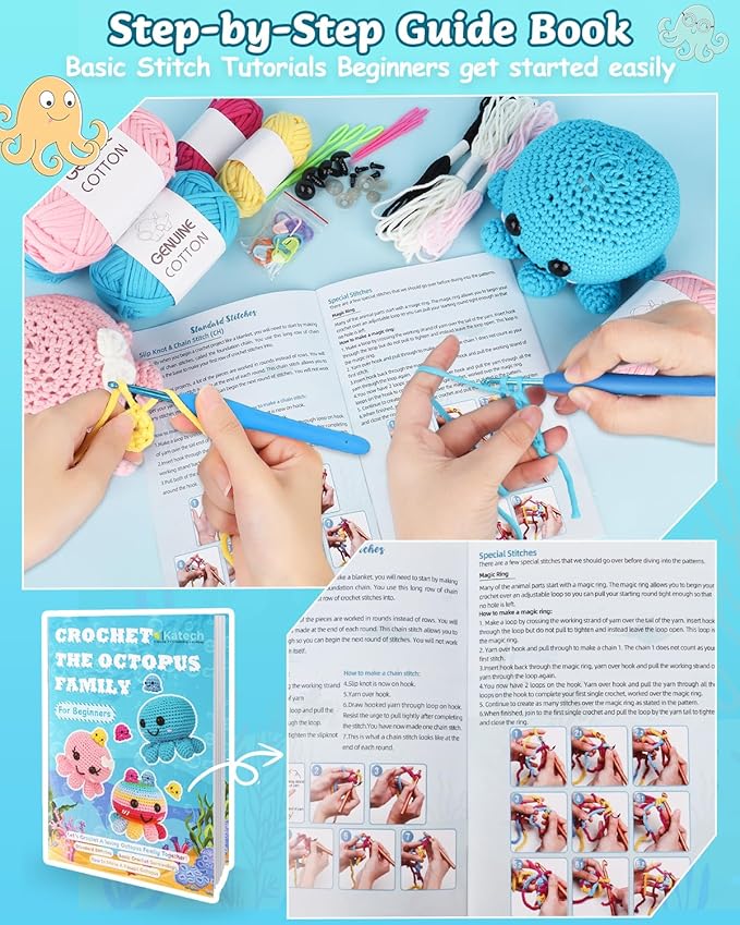 Katech Crochet Kit for Beginners, Crochet Animal Kit